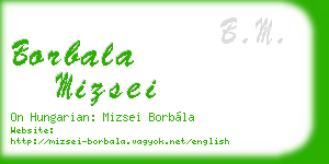 borbala mizsei business card